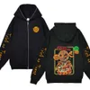 Jul zip hood tröja halloween tröjor tunn fleece långärmad rock anime jujutsu kaisen hoodie tecknad y2k hoody