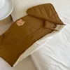 Vinter baby barnvagn filt född vagn bomulls varmt tjockt täcke swaddle wrap vindtät fleece quilt barn remmar filtar 231225