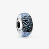 Yeni Varış 925 STERLING Gümüş Dalgalı Koyu Mavi Murano Cam Okyanus Cazibesi Fit Orijinal Avrupa Cazibesi Bileklik Mücevher Mücevher Acces227d