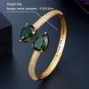 Bracelet zlxgirl mode vert jet zircon mariage pour femmes bijoux nuptiale coloré zirconi bracelet doré sacs gratuits