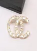 23ss 2color Luxury Brand Designers Letters Brooches 18K Gold Plated Brooch Crystal Suit Pin Small Sweet Wind Jewelry Accessories W9718142