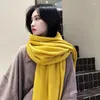 スカーフ韓国版の模倣カシミア温かいスカーフの女性冬の固形色の汎用性のあるショール二重目的の長いスタイル