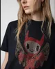 24SS Zadig Voltaire 디자이너 티셔츠 여자 클래식 풀오버 점퍼 인형 뜨거운 드릴 검은면 인쇄 편지 뒤로 탑 티 셔츠