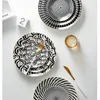 Assiettes de style nordique maison en céramique petit déjeuner assiette de conduite de boeuf de boeuf de bœuf plats plats plats décoration de fruits pendants