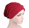 Women India Hat Muslim Ruffle Cancer Chemo Hat Beanie Scarf Turban Head Wrap Cap Casual Cotton Blend comfortable Soft material15433789