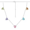 Necklaces Pendant Sterling Sier Colorful Lab Sapphire Gemstone Women Tennis Chain Necklace Fine Jewelry