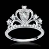 Clear Excone Princess Stone Crown Color Crown Color Engagement Ring Cocktail Girls207A