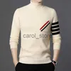 Herrtröjor Herrkläder för män Täckt tröja Hög LAPEL LOOK Youth Fashion Urban European American Simple Sydkorea Trend Sweaters J231225