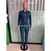 2024 Designer autunno inverno salti in jeansuit da donna a manica lunga vagano jeans casual collare a turno