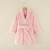 Baby Girls Clothes Winter Flannel Robes for Kids Teen Girls Bathrobe for 4-14 Y Children Pajamas Robes Pink Blue Navy Bath Towel 231225