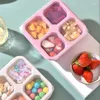 Haal containers Snack herbruikbare 4 verdeelde compartimenten Bento Box Maaltijd Prep met snacks Fruit Noten snoepjes Duurzaam