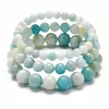 Brin 6 mm / 8 mm / 10 mm de perles d'Amazonium naturels bracelets super corde de main couples mâles femelles