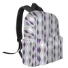 バックパック幾何学的ストライプ紫色の灰色の女性の男バックパック生徒の男の子のための防水旅行学校ラップトップバッグモキラ