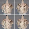 Lenços femininos 1920s casamento xale envolve lantejoulas frisadas noite capa nupcial bolero flapper cobrir protetor solar capelet ouro / preto