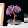 Natural Amethyst Cluster Crushed Stone Tree Crystal Gem Base Home Decoration Crafts Divination Energy Healing Meditation Gift 231225