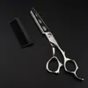 Professional JP440c steel 6 '' 2 in 1 hair scissors with comb haircut barber makas cutting shears hairdresser 231225