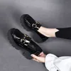 Dress Shoes Genuine leather small shoes for women in spring new British style black loafers non slip soft soled women's work