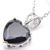 Luckyshine Heart Fire Black Onyx Gems Silver for Women Pendants Colliers CZ Zircon For Holiday Party Pendants Womens2694