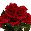 Kwiaty dekoracyjne 60 szt. Lateks Prawdziwy wystrój róży sztuczny jedwabny kwiatowy bukiet domowy projekt imprezowy