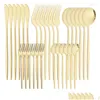 Ensembles de vaisselle 30pcs Cobeurs de champagne Ensemble de couverts en acier inoxydable Couteau à gâteau à gâteau à fourchette de café