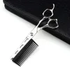 Professional JP440c steel 6 '' 2 in 1 hair scissors with comb haircut barber makas cutting shears hairdresser 231225