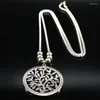 Pendanthalsband Tree of Life Crystal rostfritt stål långkedjiga halsband kvinnor silver färg pärla uttalande smycken krage largo k77517b