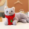 18 ~ 36 cm simulato Fluffy Cat peluche farcito sdraiato giallo bianco grigio gatto nero bambola peluche peluche cosplay animale decorazione regalo 231225