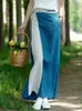 Rokken vrouwen retro vlas gesplitste slanke type trekkoord rok 2023 zomer Chinese stijl vintage wrap
