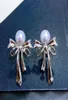 22090711 Diamondbox Jewelry Earrings Ear Studs Silver Blue Pearl Sterling 925 Silver Bow Knot Ribbon Akoya 657 MM Round Pendant3719675