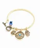 Symbol Evil Eye Charm Bracelets for Women Girls Turkish Lucky Blue Eyes Fatima Hand Bracelet Fashion Bangle Jewelry2621944