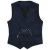 Vestes V cou de couche pour hommes Vestets Herringbone Wool Tweed Double Breasted Wistco Tuxedo Groomsmen For Wedding