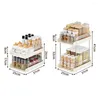 Kitchen Storage Double-layer Rack Under Sink Pull-out Cabinet Shelves Spice Container Holder For Bathroom Organizer Accessories