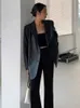Giacca da moto in pelle nera coreana vintage femmina calda abito sciolto blazer streetwear ladies moda tendenza sottile motociclista 231225