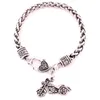 Fashion Charm Bracelet For Female Male Motorcycle Pendant Personality Design Crystals Cool Wheat Link Chain Zinc Alloy Provide Dro237C