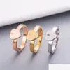 Anéis de banda Love Ring Heart Designer for Women Mtisize Hip Hop Letters Simples Jewlery Tamanho 7 8 9 Gold Sier Color Punk183z Drop D Otstu