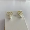 2023 Diamond Pearl Dangle Ohrringe hohe Qualität nicht verblassen 19 Styles Hochzeit Schmuck