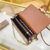 Dames 2023 High-end bedrukt klein vierkant veelzijdige crossbody unieke contrastkleur enkele schouderketting tas trendy fabriek online 70% uitverkoop