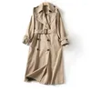 Trench Coats Femme Femmes Brown Commuter rétro Rétro classique Mid-Longser Breaker Long Coat