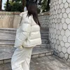 Ny design kvinnors huva vit anka ner varm förtjockande avslappnad modeklock parkas sml