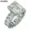 Vecalon 2019 Vintage Princess Cut Ring 925 Стерлинговое серебро 6ct Алмазные обручальные обручальные кольца для женских украшений пальцев 239L