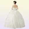 2018 Summer Strapless Wedding Dresses White White Princess Sleeveless Bride Ball Gowns Real Po Vestidos De Novia2896199