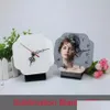 Cadres et moulures Sublimation MDF en bois PO Cadre vierge Modèle imprimable avec horloge DIY Woodblock Imprimer Cadeaux de Noël Fy5479 Dhoj5