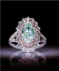 Nuovi anelli da donna in cristallo rosa CZ Anelli da donna classici di alta qualità Anelli di fidanzamento da donna Anelli con topazio verde intarsiato femminile Intero Jew8387797