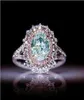 Ny Pink Crystal CZ Women Rings Högkvalitativa klassiska damer Engagemang Bröllopsringar Kvinnliga inlagda gröna Topaz -ringar Hela juden8387797