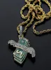 Новое ожерелье Iced Out Flying Cash Твердые ожерелья с подвеской Мужские персонализированные хип-хоп золотые серебряные цепочки с подвесками Женские ювелирные изделия G4325340