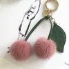 Key Rings Luxury Real Fox Fur Ball PomPom 9 Colors Genuine Mink Fur Keychain Cherry Fruit Metal Key Ring Pendant Bag Charm Women f332 231218