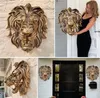 Cool Gold Lion King Wall Hanging Head Art Sculpture Resin Luxury Decor Entryway Kitchen Bedroom Hangings 231225