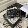 12A All-New Mirror Quality Designer Mini Diamond Letter Handle Bags Womens Luxurys Lambskin Handbags Genuine Leather Quilted Black Purse Cosmetic Shoulder Box Bag