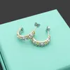 Vintage Designer Gold Cross Full Diamond Necklace Luxury Earring Set Styling Originele Fashion Classic Bracelet Women's Juwelr2429