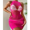 Sıradan Elbiseler Lüks Kare Baskı Kadınlar Slit Maxi Elbise Uzun Kollu Seksi Coquette Bodycon Sonbahar Trend Clubwear Party Vestidos